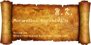 Morandini Koriolán névjegykártya